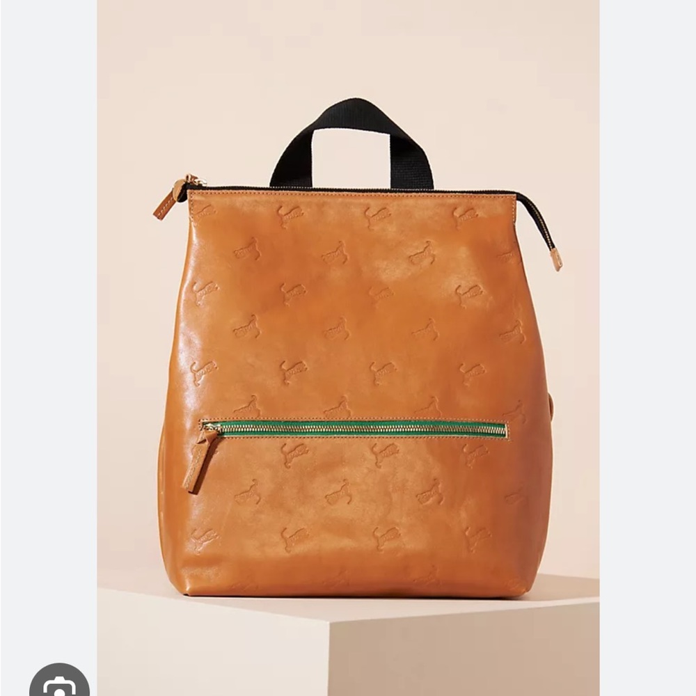 Clare V. Remi Backpack - Natural Tiger Deboss